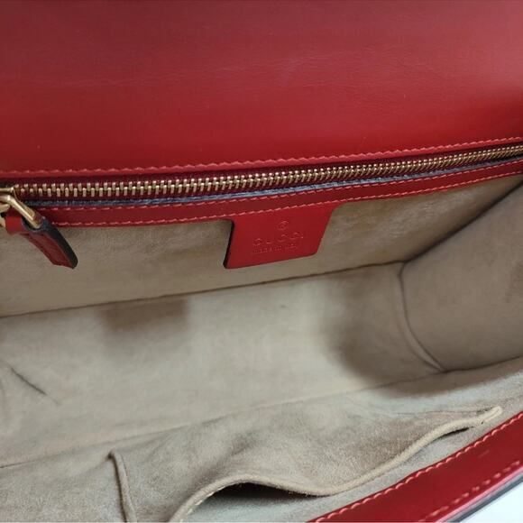 Gucci Shoulder Bag Sherry Line Red Leather 3973639 - Picture 8 of 10